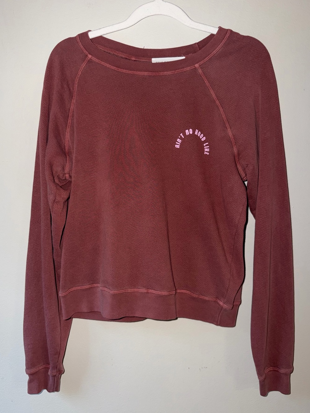 Self Contrast- Sisterhood Ain’t No Hood Like Sweatshirt Rust Pink Size S